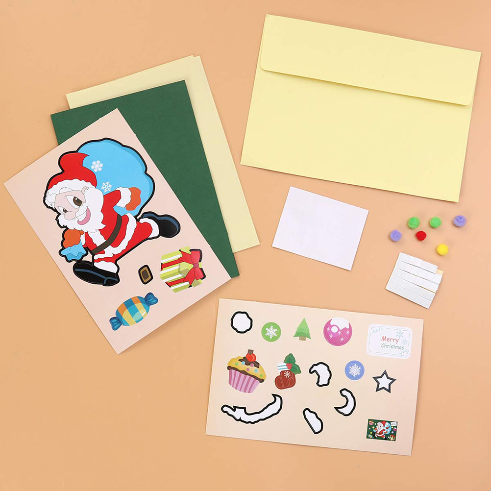 Art Craft For Kindergarten - 6 Pack DIY Christmas Card Kits