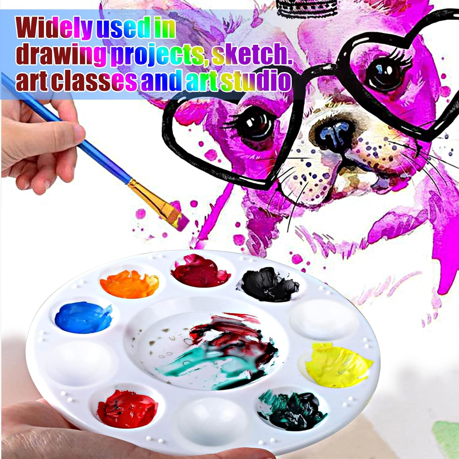 Art Craft For Kindergarten - 12pcs Plastic Art Palette Tray –