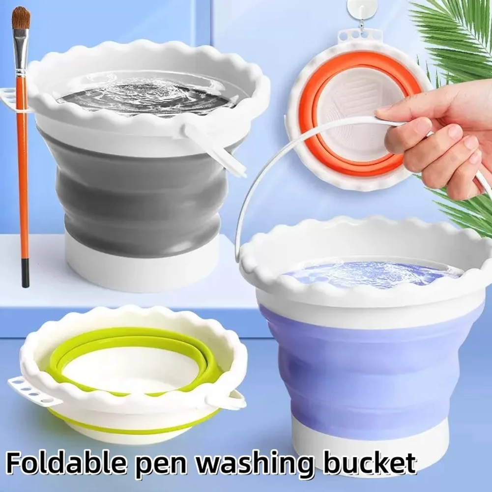 Art & Craft Supplies - Collapsible Foldable Paint Brush Water Bucket