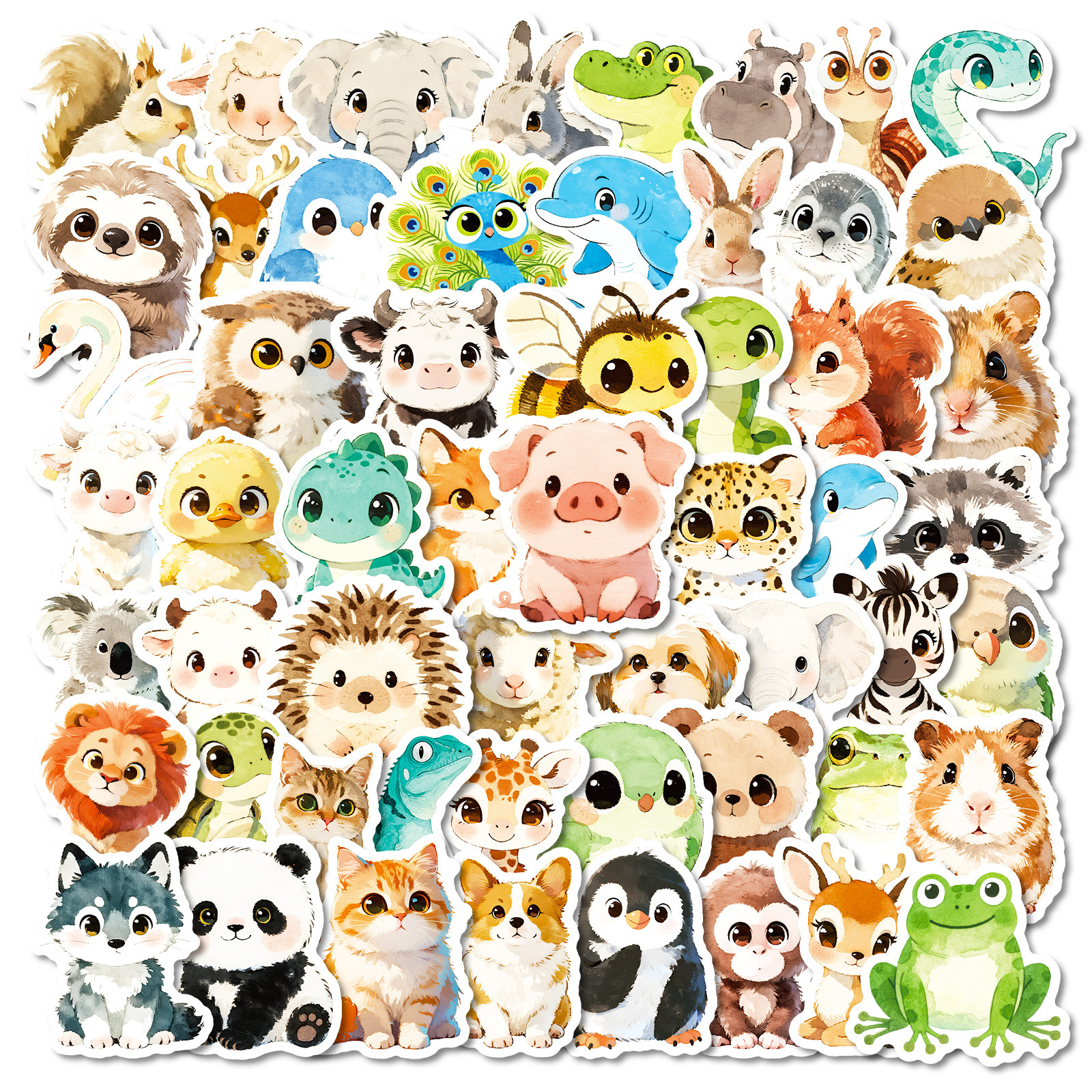 Art Craft For 3 Year Old - 56Pcs Cute Animal Cartoon Graffiti Stickers