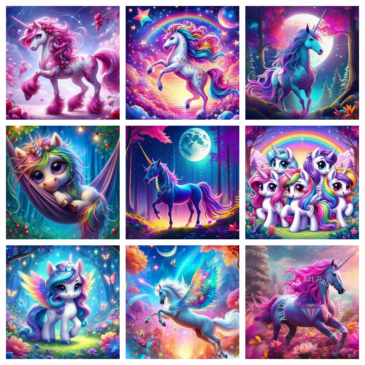 Art Craft Unicorn - Fantasy cute unicorn Diamond Painting Kit