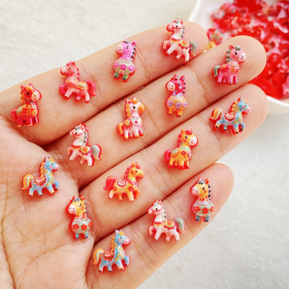 Art Craft Unicorn - 50pcs Resin Cute Mini Red Animal