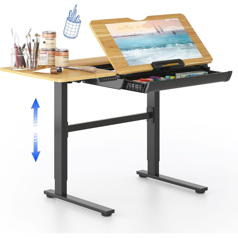 Art & Craft Supplies - Adjustable Height Electric Standing Desk, 47.2x23.6,