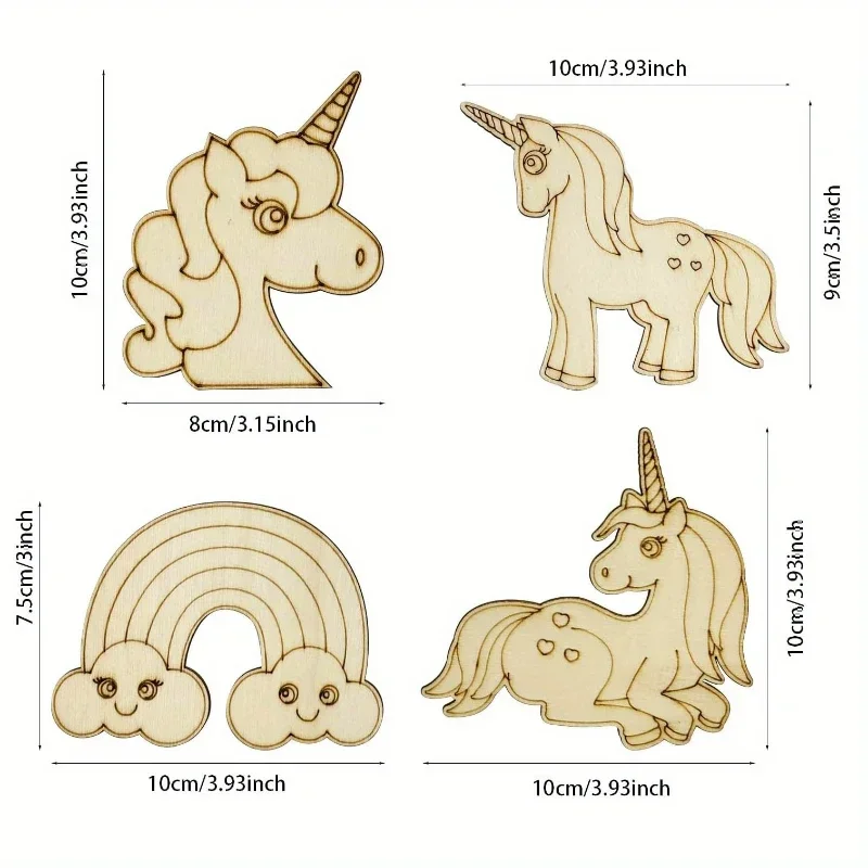 Art Craft Unicorn - 24Pcs Unicorn Wooden Craft Set, Unicorn