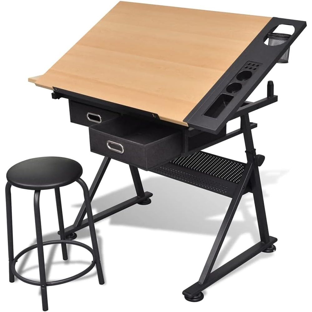 Art & Craft Supplies - Adjustable Height Drafting Table with Storage