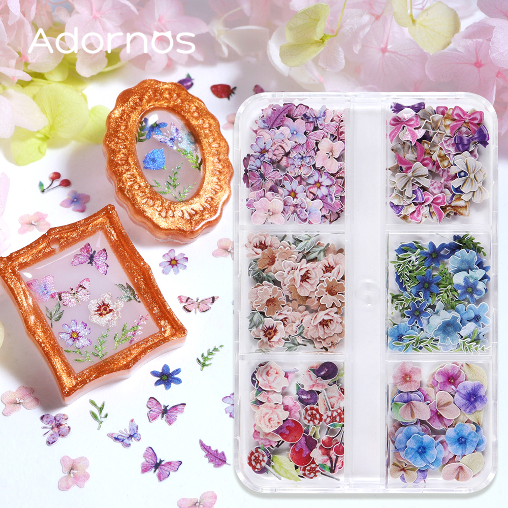 The Art And Craft Of Jewelry - 180pcs/box Wood Pulp Flowers Chips Epoxy