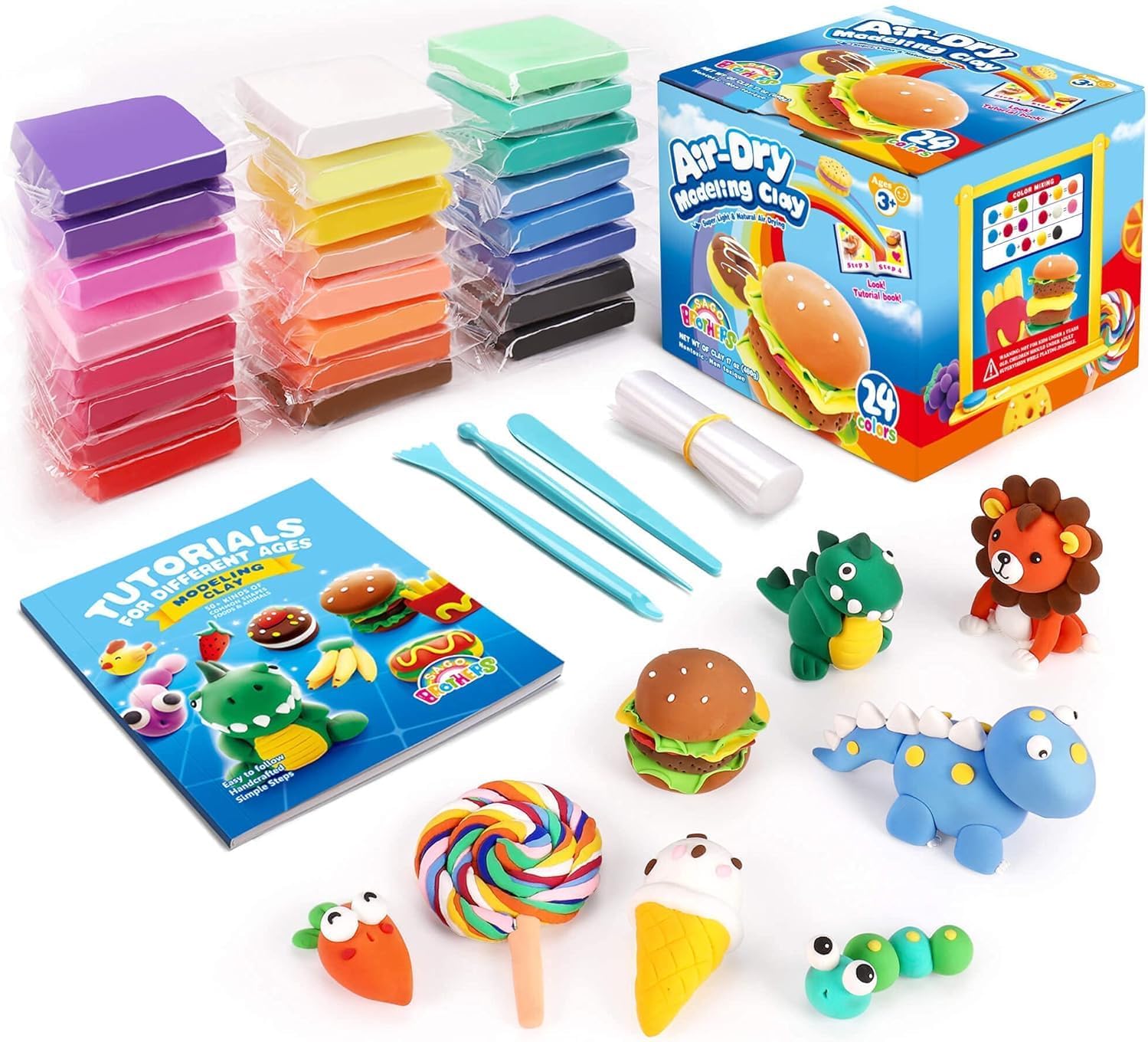 Art Craft Usa - 24 Colors Air Dry Clay Kit