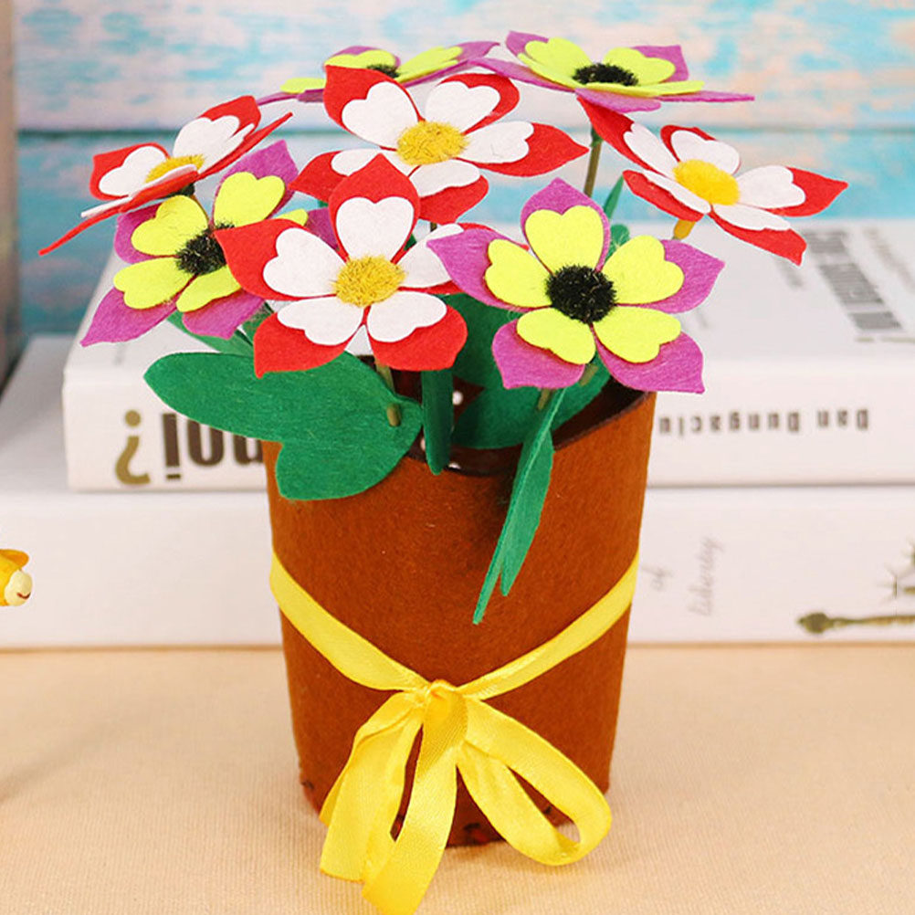 Art Craft For Kindergarten - 5Sets Nonwovens Flower Craft Kits Safe
