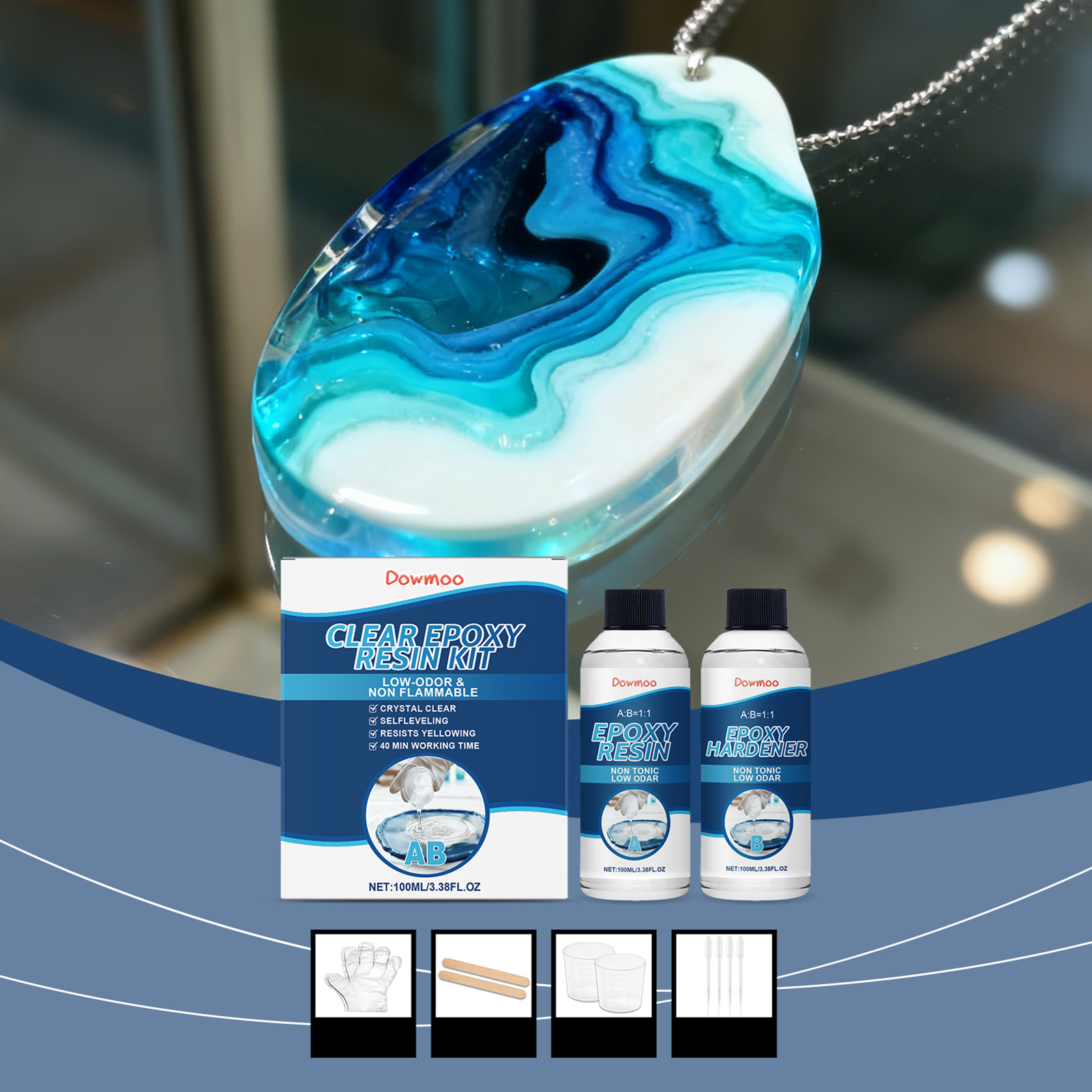 The Art And Craft Of Jewelry - DIY Crystals Clear Epoxys Resin 1:1