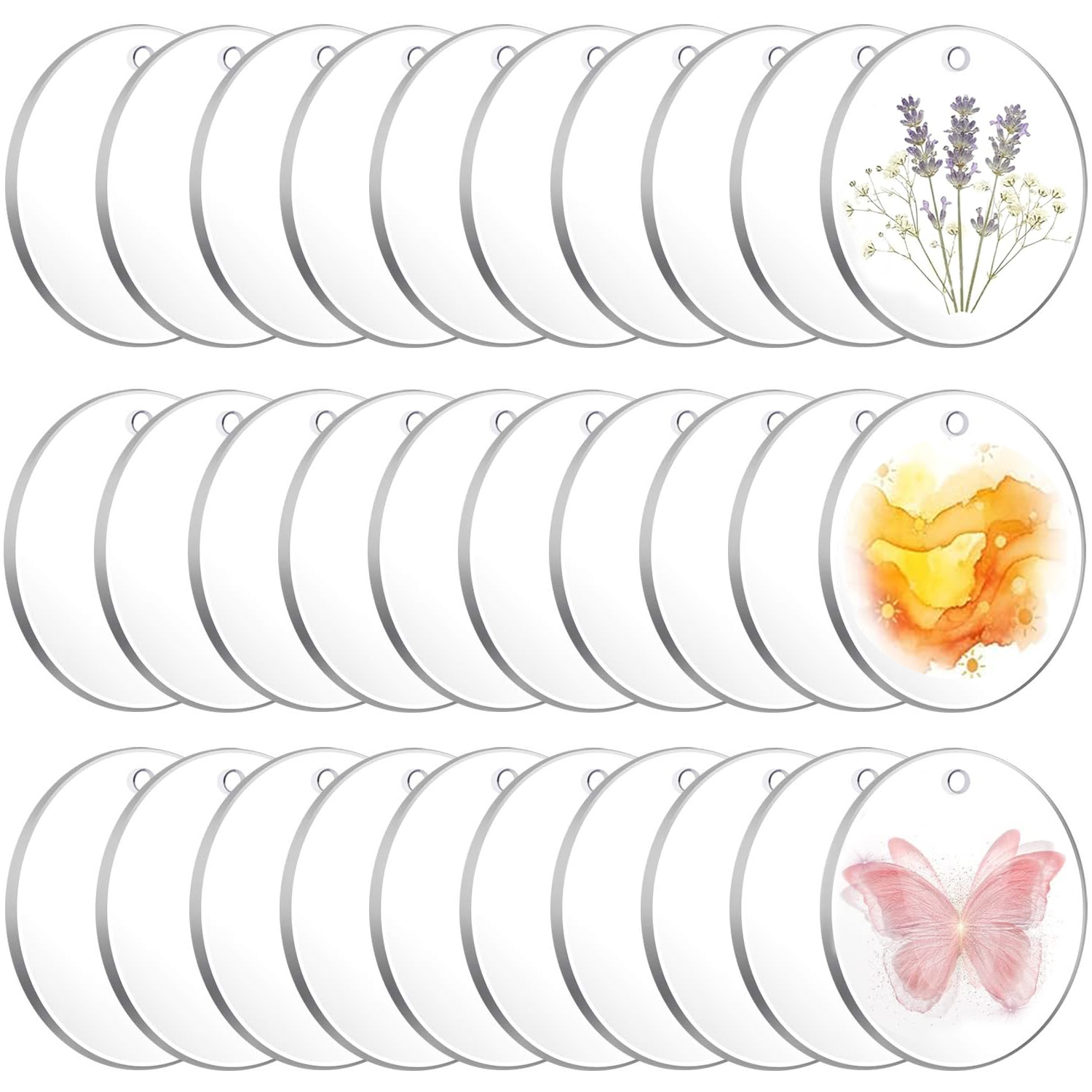 Art Craft Gifts - 30 Pcs Clear Acrylic Circles 2