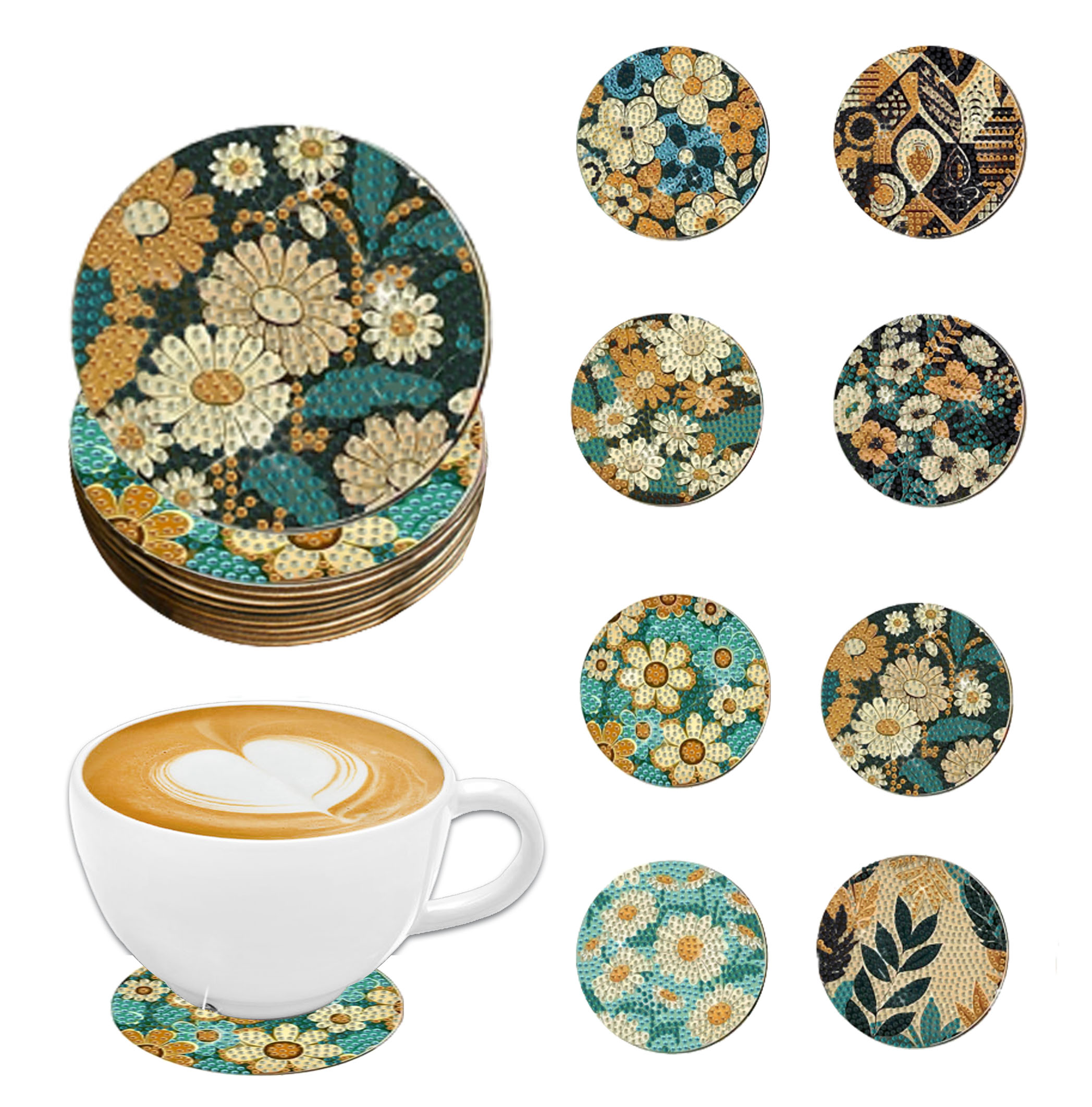Art Craft Wood - 8 pieces DIY diamond Painting art