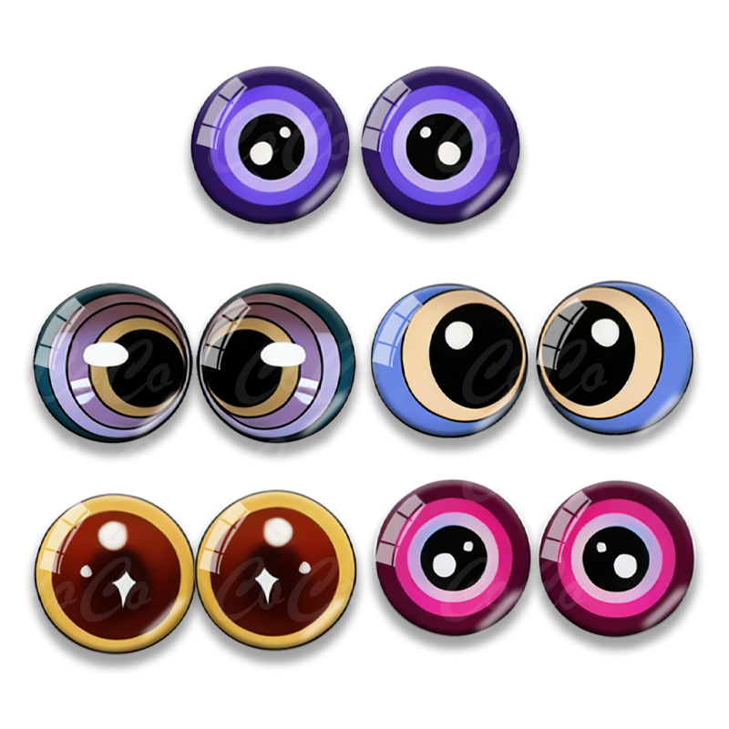 5 Pairs 8-25mm Glass Eyes for  - Dinosaur And Craft のレビューと価格