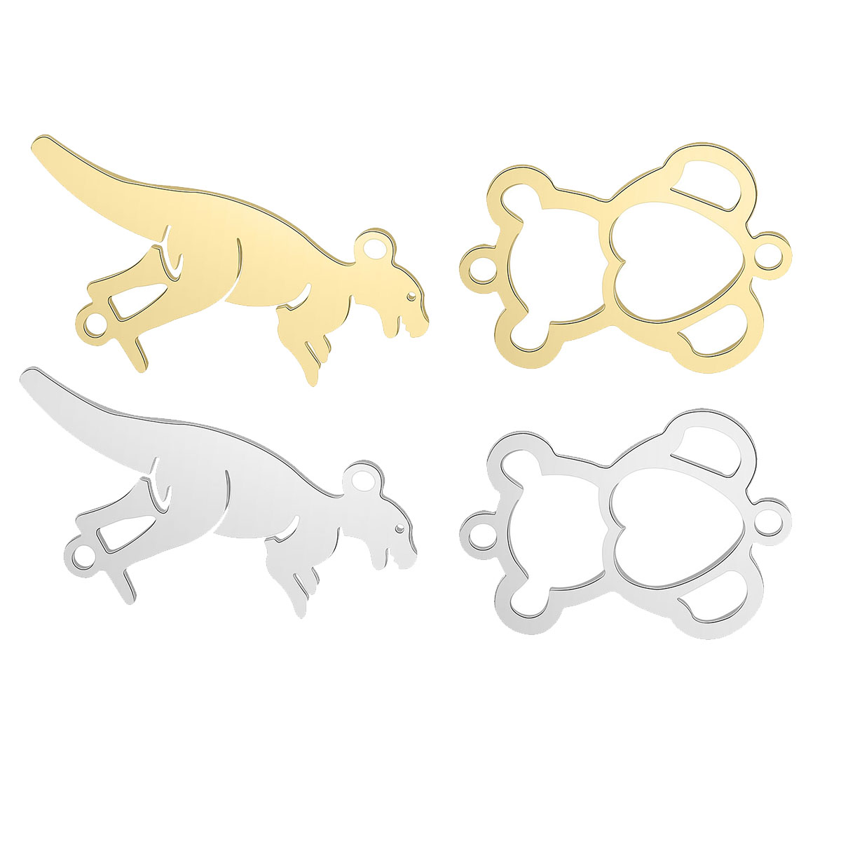 10Pcs/Lot Animal 100% Stainles - Dinosaur And Craft のレビューと価格