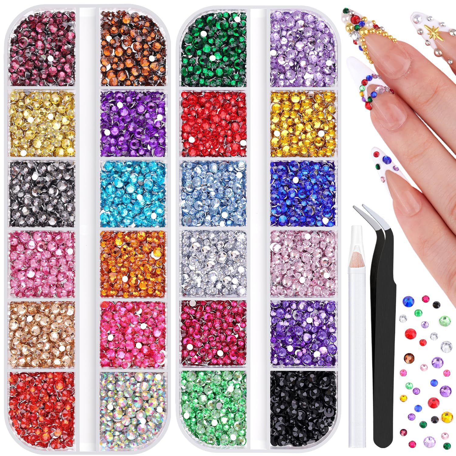 24 Color 2-Pack Glitter Nail A - Art Craft Notebook のレビューと価格