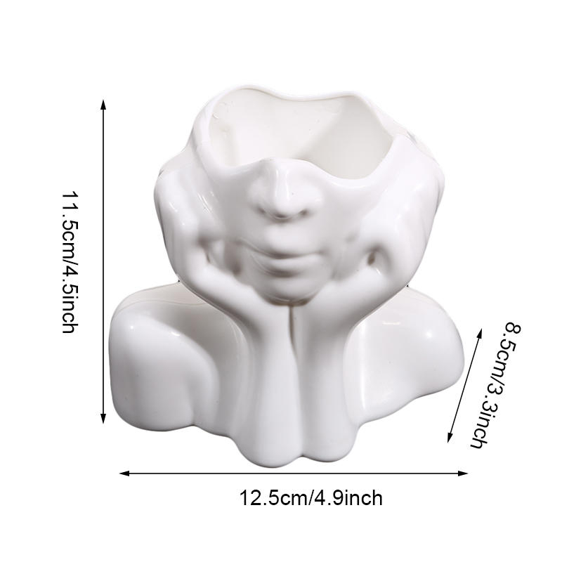 1Pc Cute Face Shaped Makeup Br - Art Craft Vase のレビューと価格