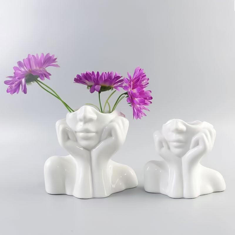 1Pc Cute Face Shaped Makeup Br - Art Craft Vase のレビューと価格