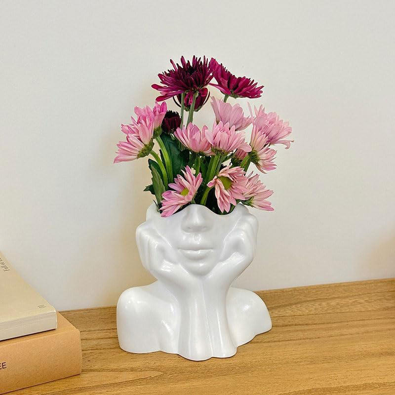 1Pc Cute Face Shaped Makeup Br - Art Craft Vase のレビューと価格