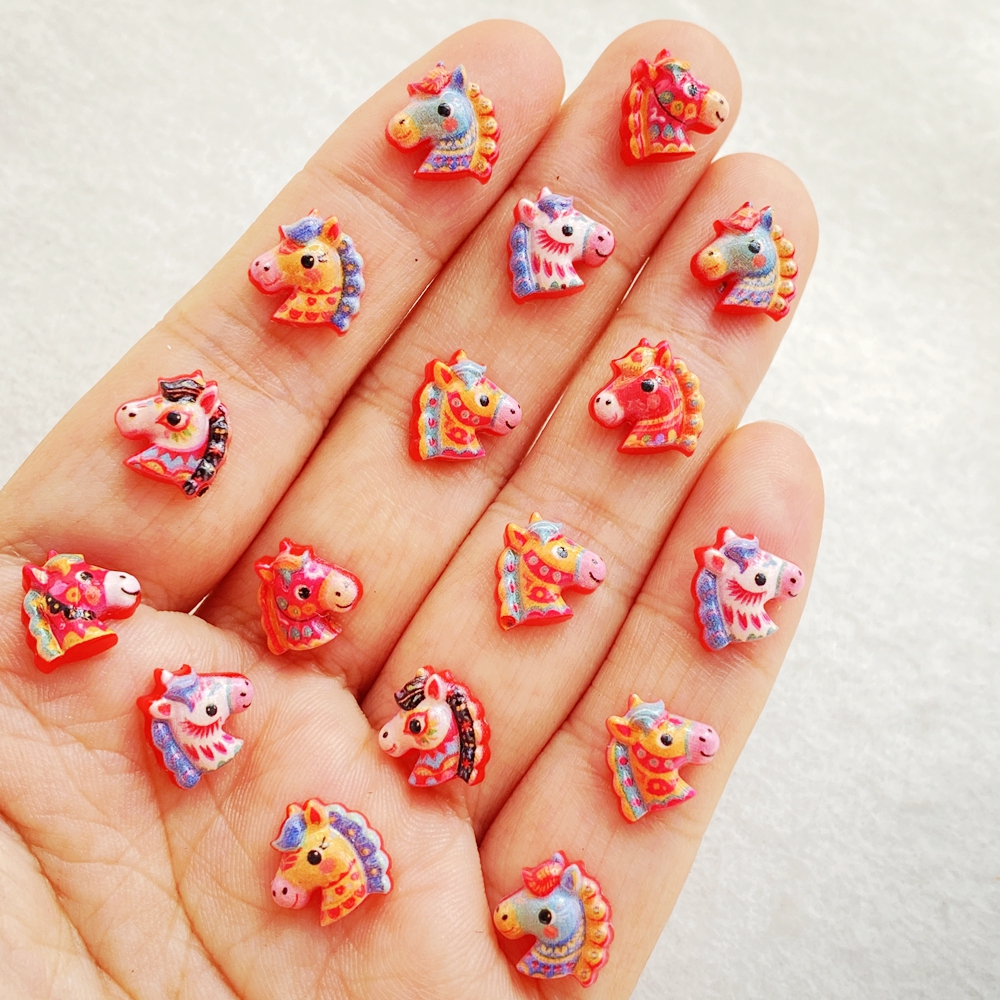 50pcs Resin Cute Mini Red Anim - Art Craft Unicorn のレビューと価格