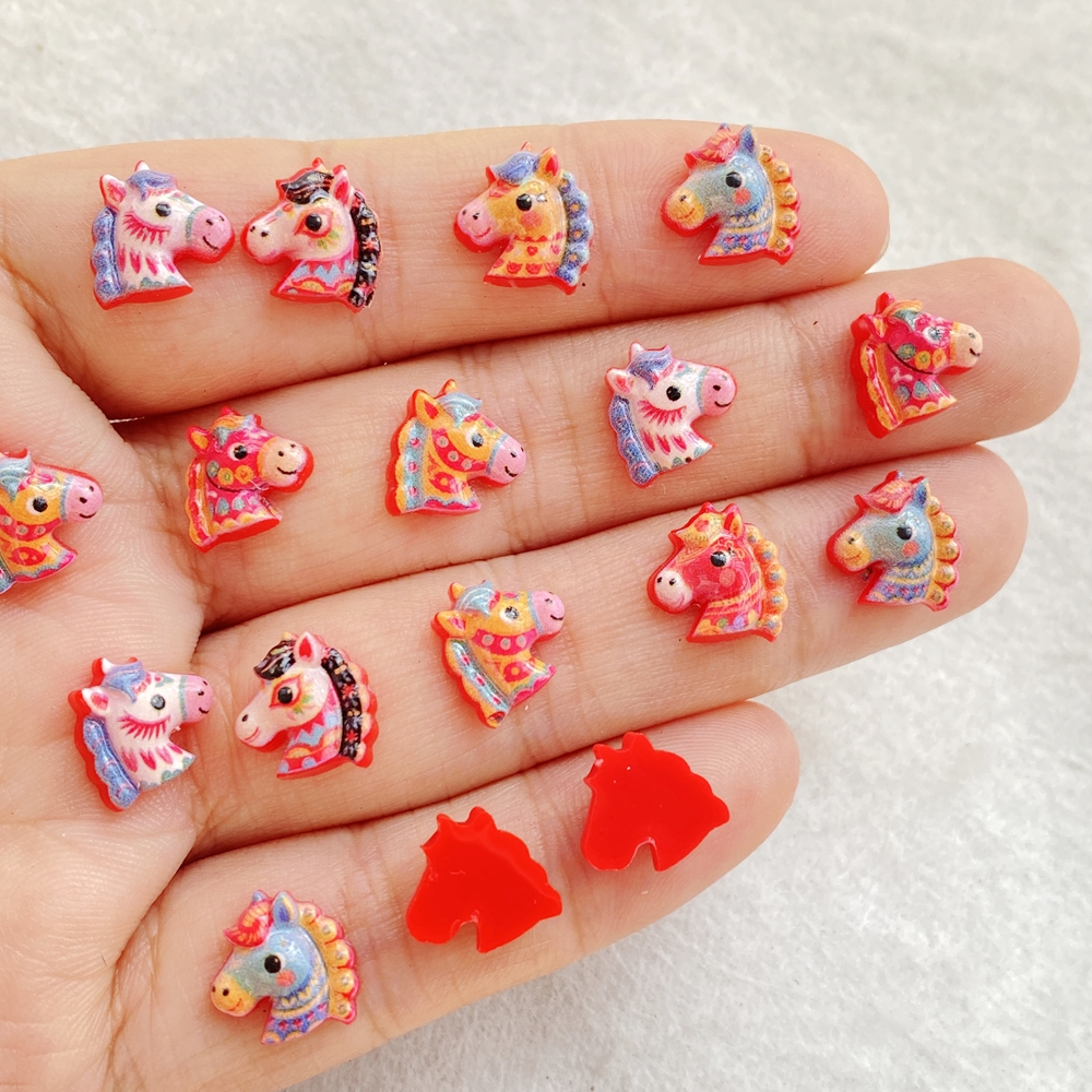 50pcs Resin Cute Mini Red Anim - Art Craft Unicorn のレビューと価格
