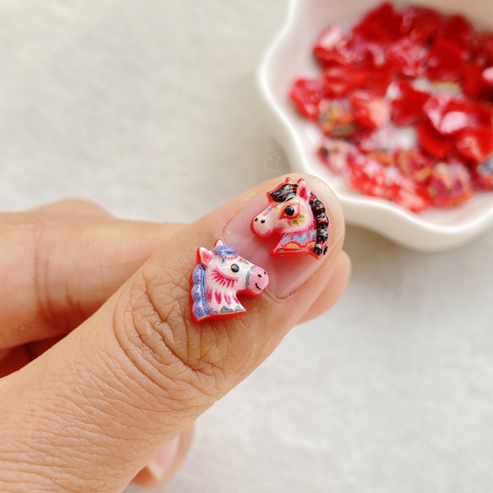 50pcs Resin Cute Mini Red Anim - Art Craft Unicorn のレビューと価格
