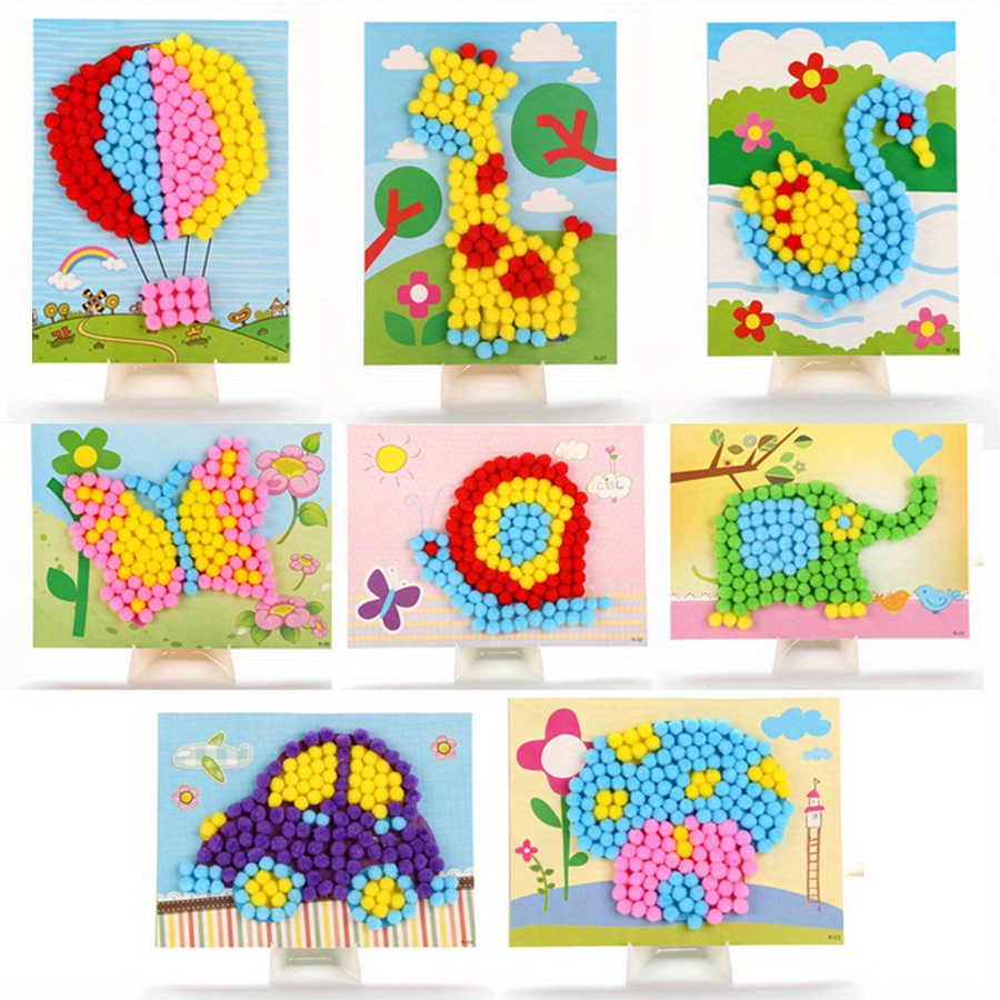 2pcs 16x21cm Colorful Pom-Pom  - Art Craft Painting のレビューと価格