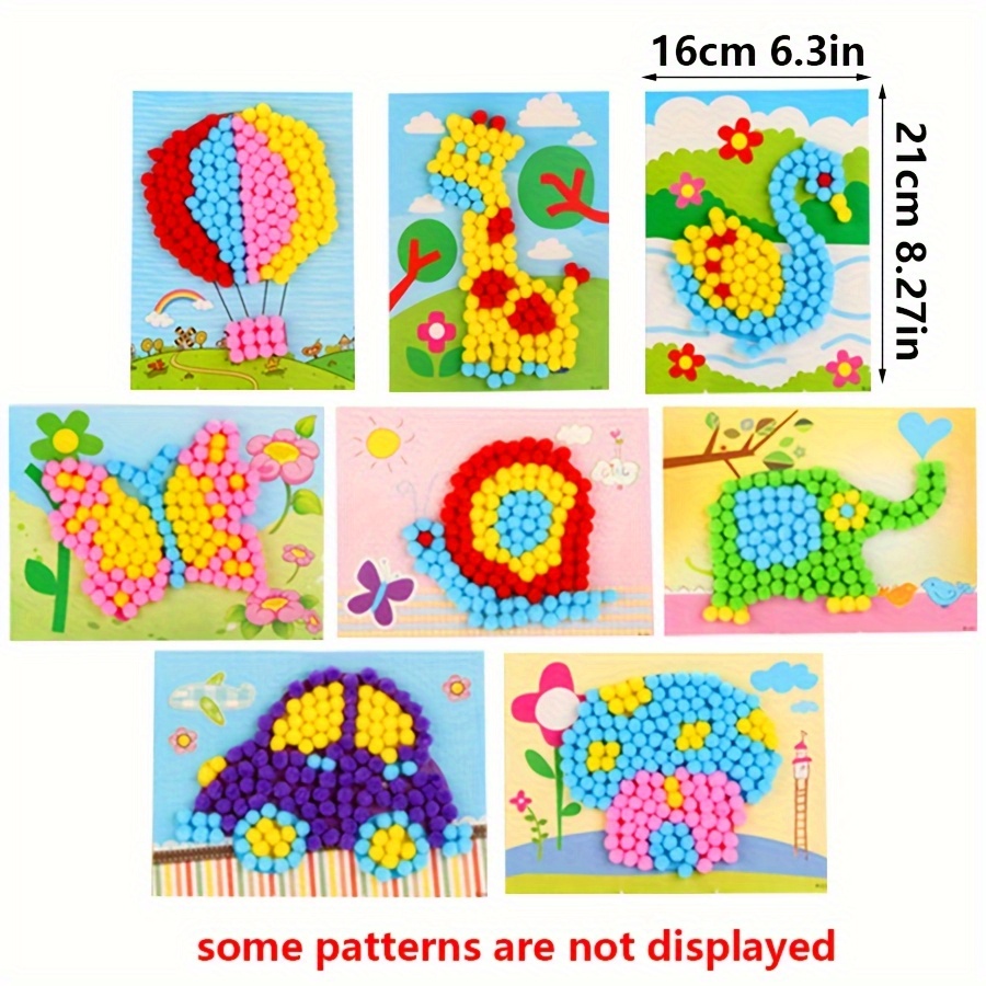 2pcs 16x21cm Colorful Pom-Pom  - Art Craft Painting のレビューと価格