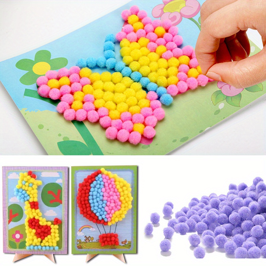 2pcs 16x21cm Colorful Pom-Pom  - Art Craft Painting のレビューと価格