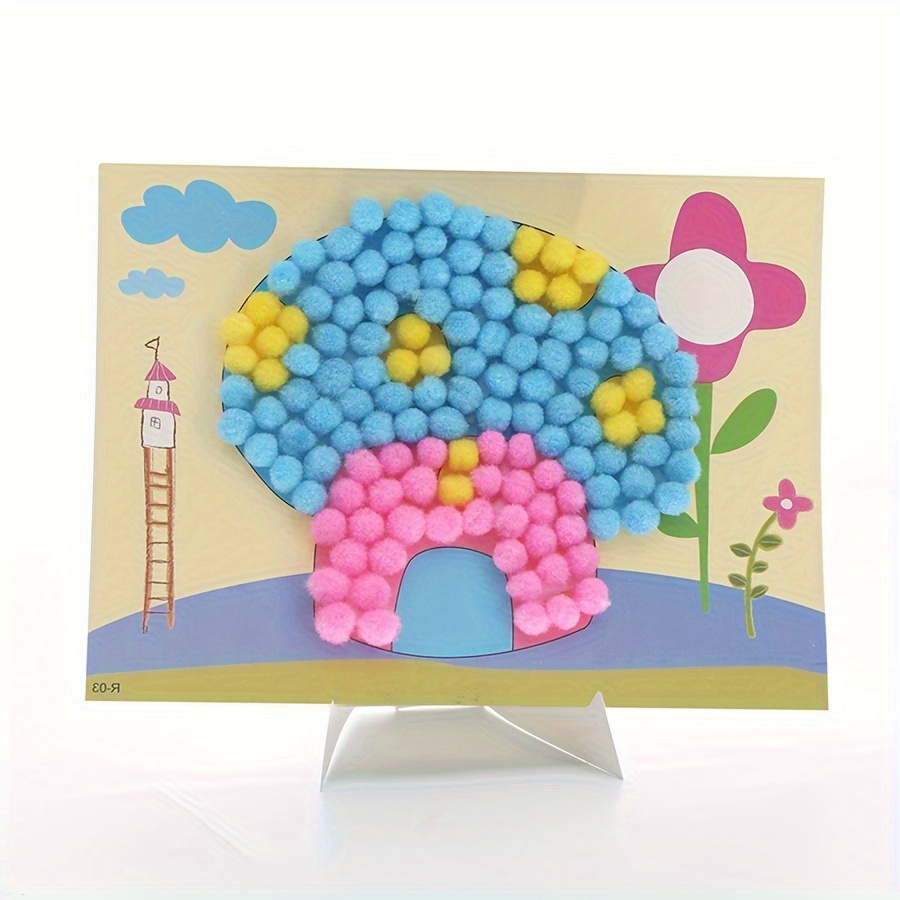 2pcs 16x21cm Colorful Pom-Pom  - Art Craft Painting のレビューと価格