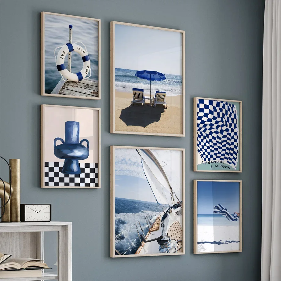 Blue Sea Sunshine Beach White  - Art Craft Vase のレビューと価格