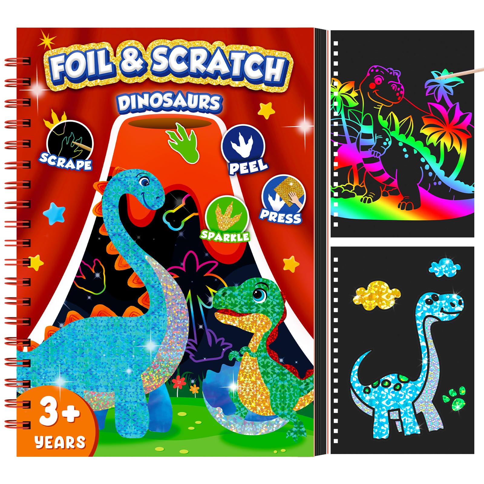 Dinosaur Scratch Art Book for  - Dinosaur And Craft のレビューと価格
