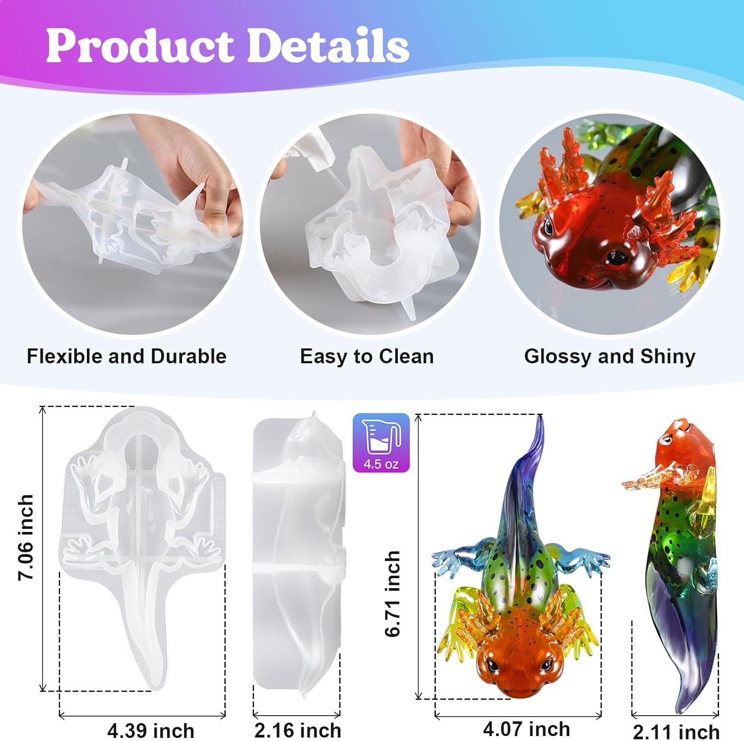 Large Axolotl Resin Molds Sili - Art Craft Gifts のレビューと価格