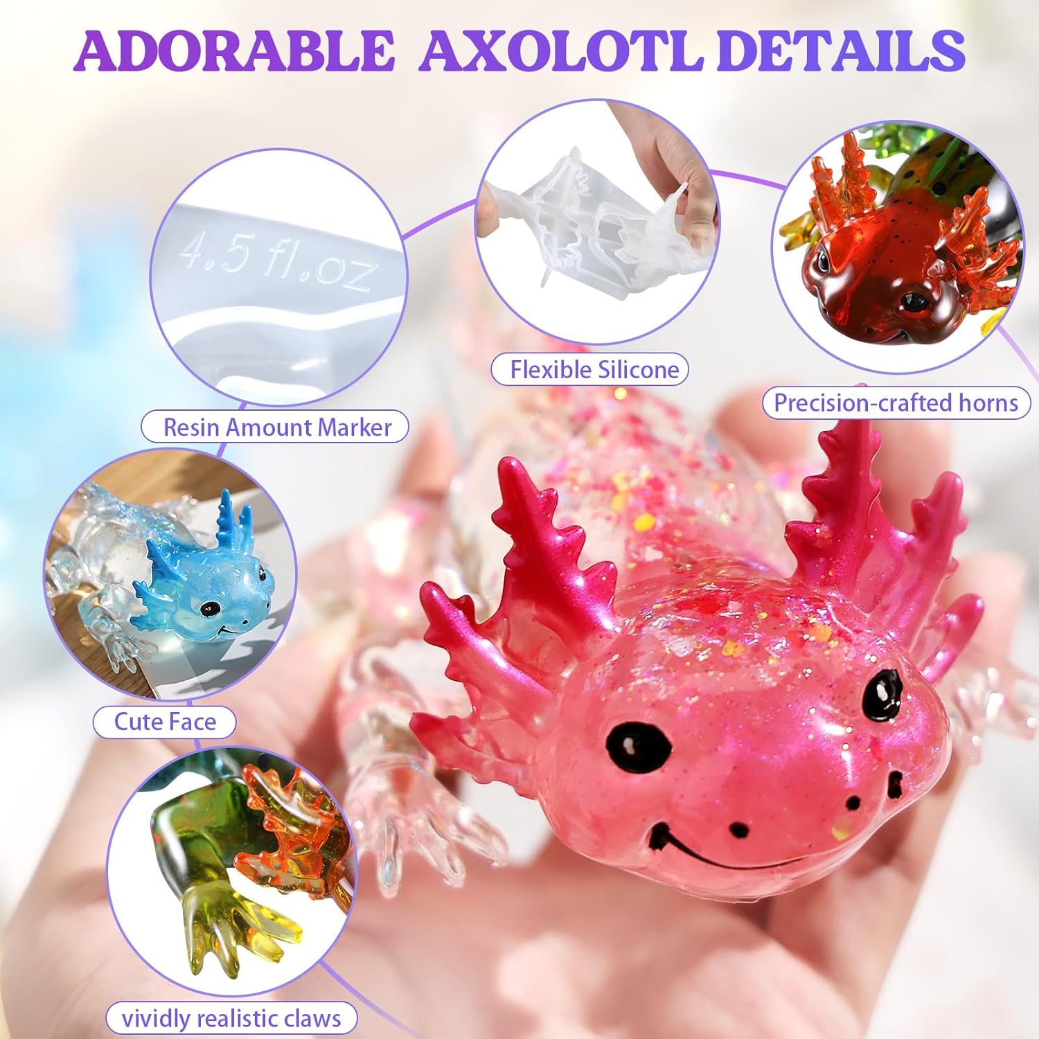 Large Axolotl Resin Molds Sili - Art Craft Gifts のレビューと価格