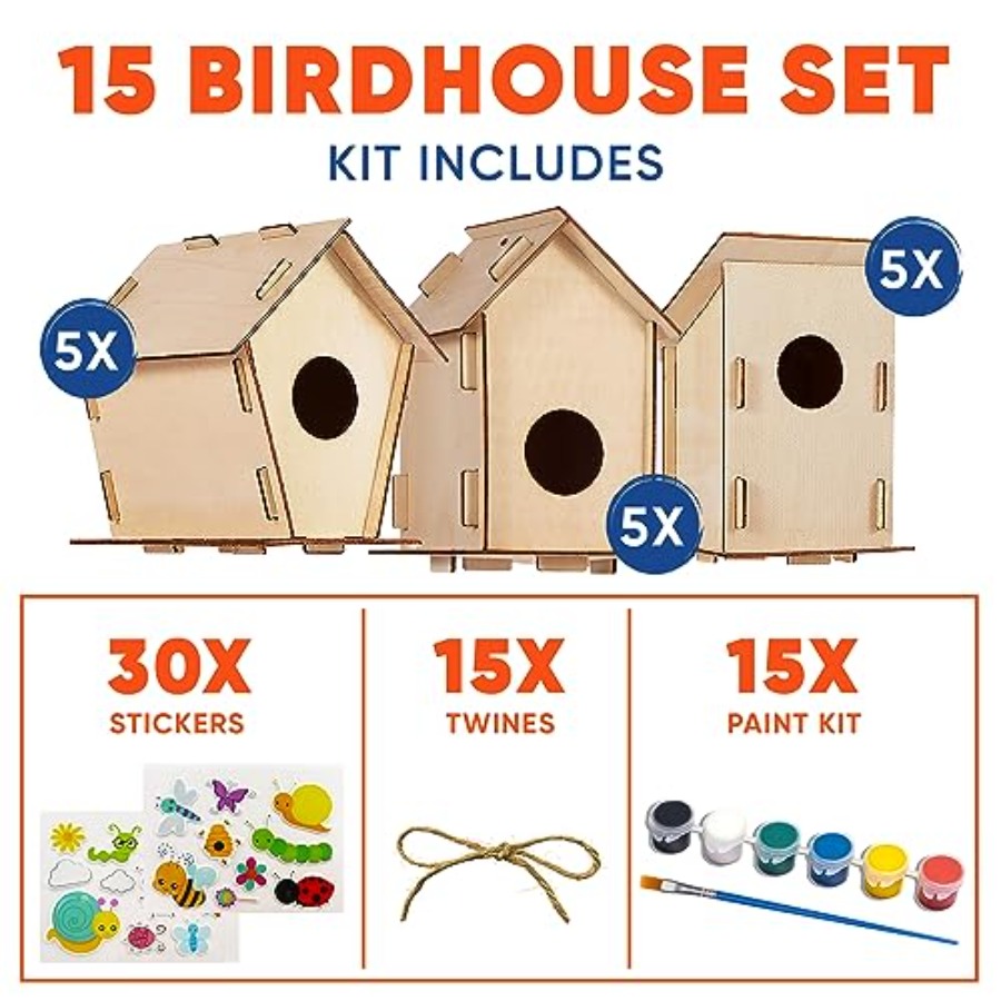 Kit - Unfinished Wood Bird Hou - Art Craft Usa のレビューと価格