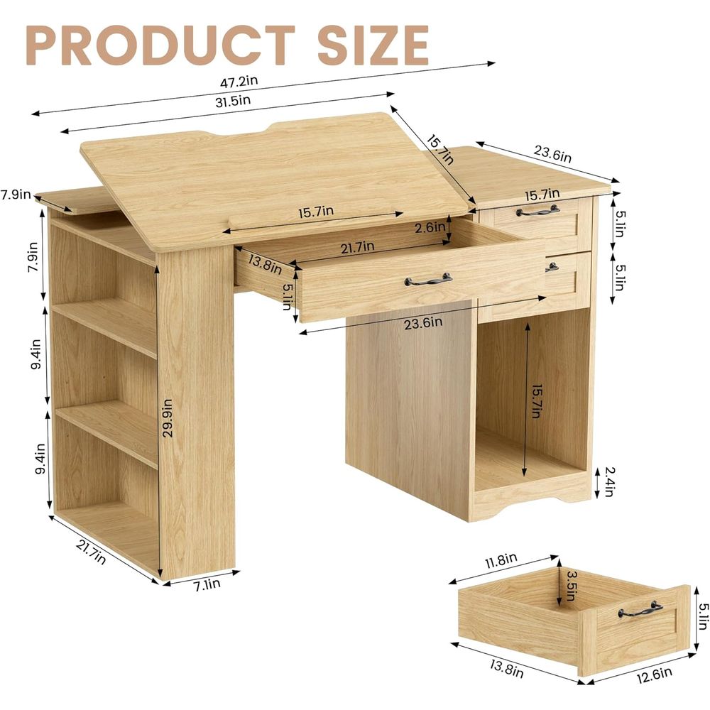 Adjustable Desk with Storage,  - Art & Craft Supplies のレビューと価格