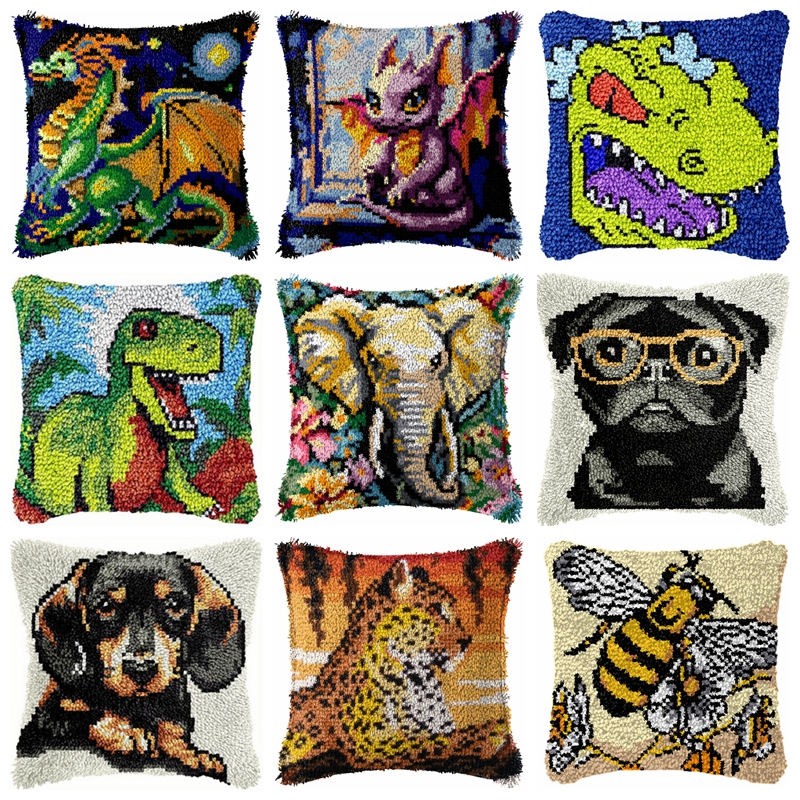 Dinosaur Latch Hook Pillow Kit - Dinosaur And Craft のレビューと価格