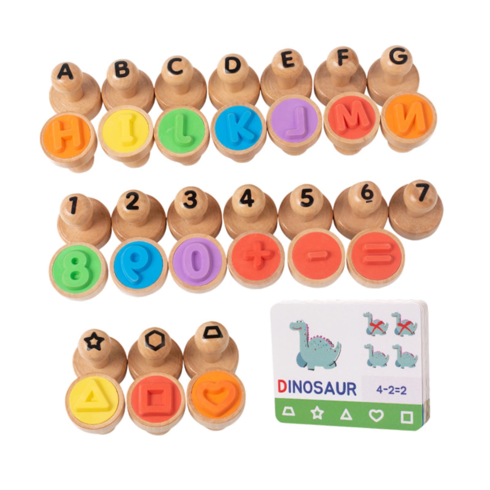 Wooden Alphabet Number Stamp E - Art Craft For 3 Year Old のレビューと価格