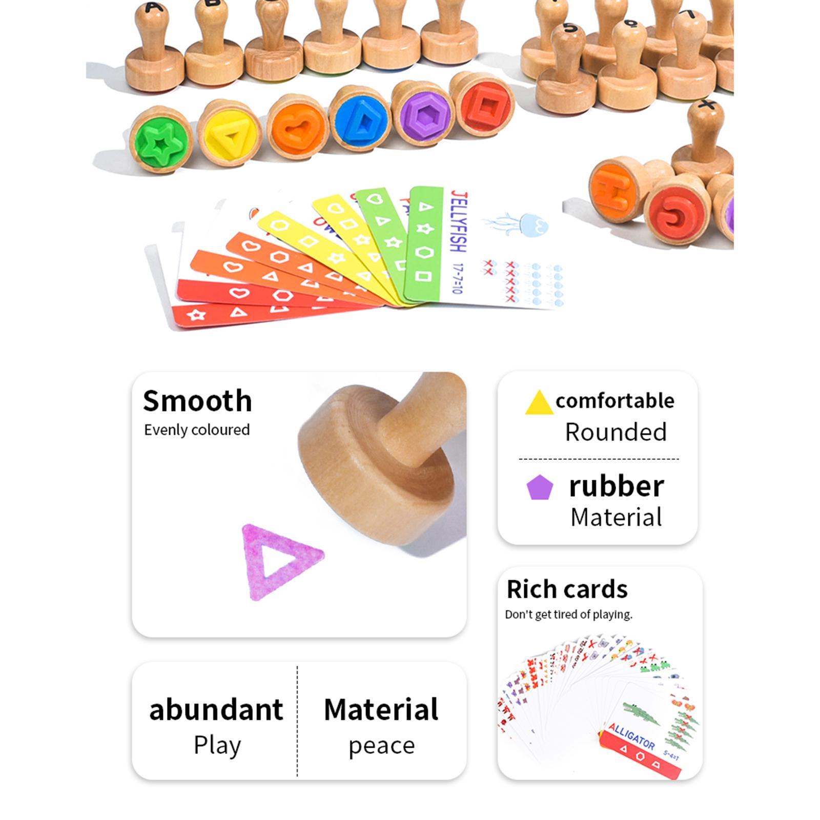 Wooden Alphabet Number Stamp E - Art Craft For 3 Year Old のレビューと価格