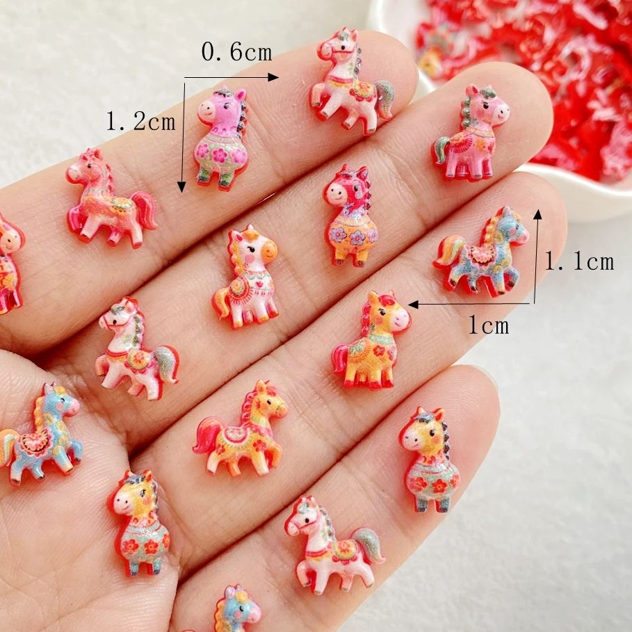 50pcs Resin Cute Mini Red Anim - Art Craft Unicorn のレビューと価格