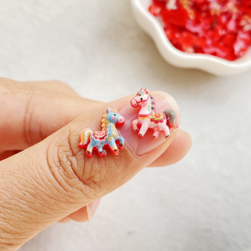 50pcs Resin Cute Mini Red Anim - Art Craft Unicorn のレビューと価格