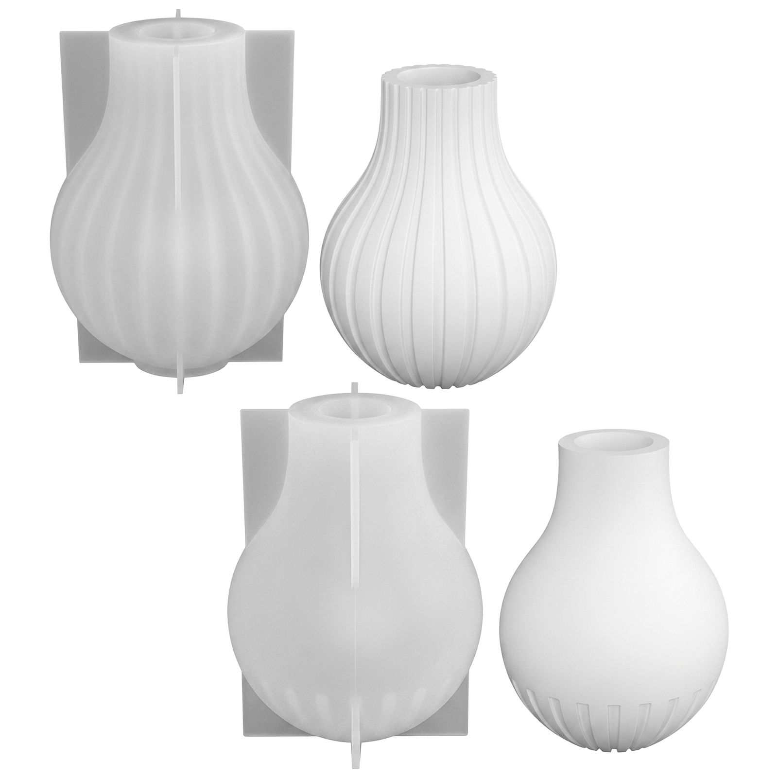 Silicone Vase Mold with Stripe - Art Craft Vase のレビューと価格