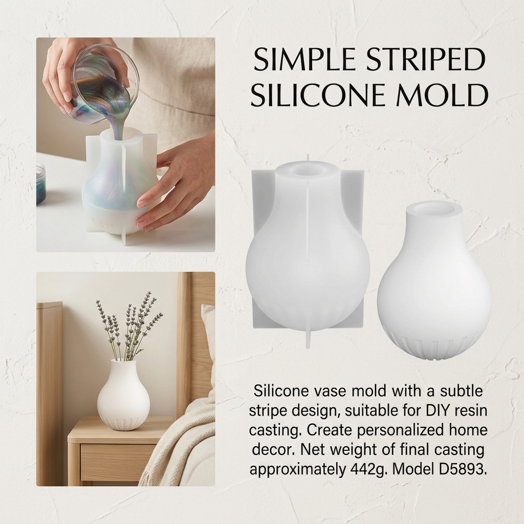 Silicone Vase Mold with Stripe - Art Craft Vase のレビューと価格