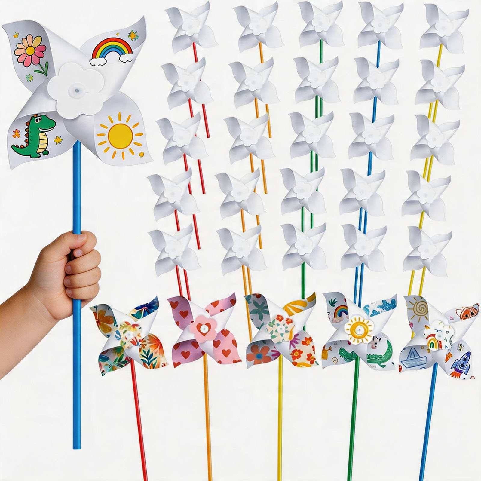 100Pcs DIY Paper Pinwheels Cra - Art Craft Earth Day のレビューと価格
