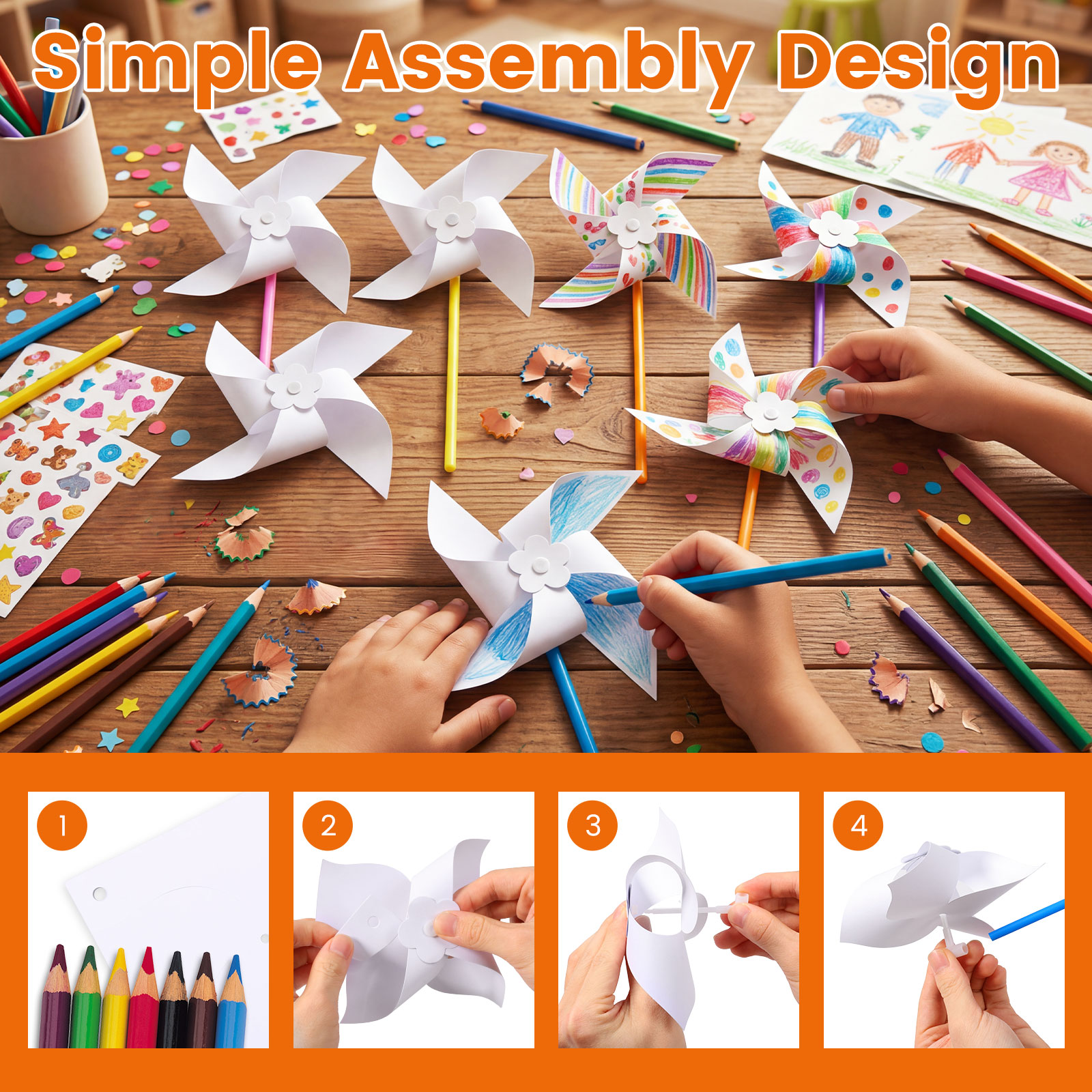 100Pcs DIY Paper Pinwheels Cra - Art Craft Earth Day のレビューと価格