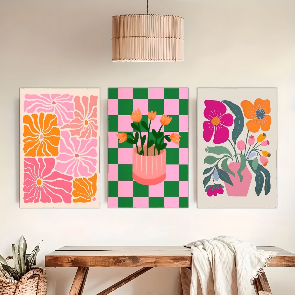 Vibrant Flowers and Vases Canv - Art Craft Vase のレビューと価格