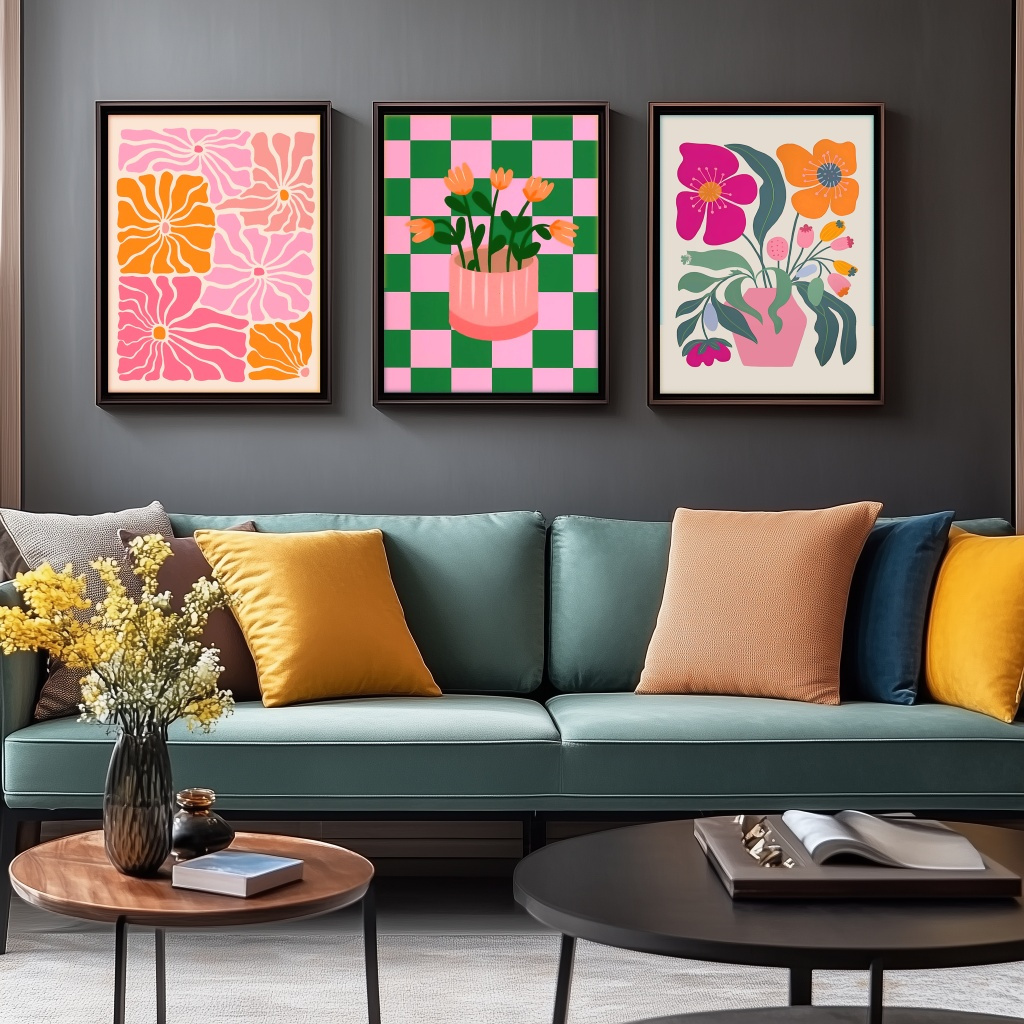 Vibrant Flowers and Vases Canv - Art Craft Vase のレビューと価格