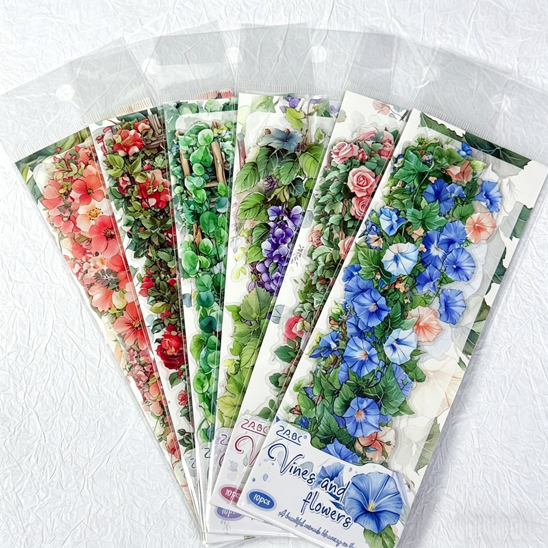10Pcs PET Floral Trapezoid Sti - Art Craft Notebook のレビューと価格