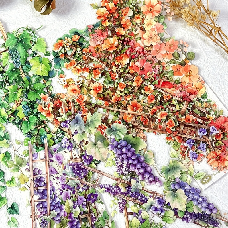 10Pcs PET Floral Trapezoid Sti - Art Craft Notebook のレビューと価格