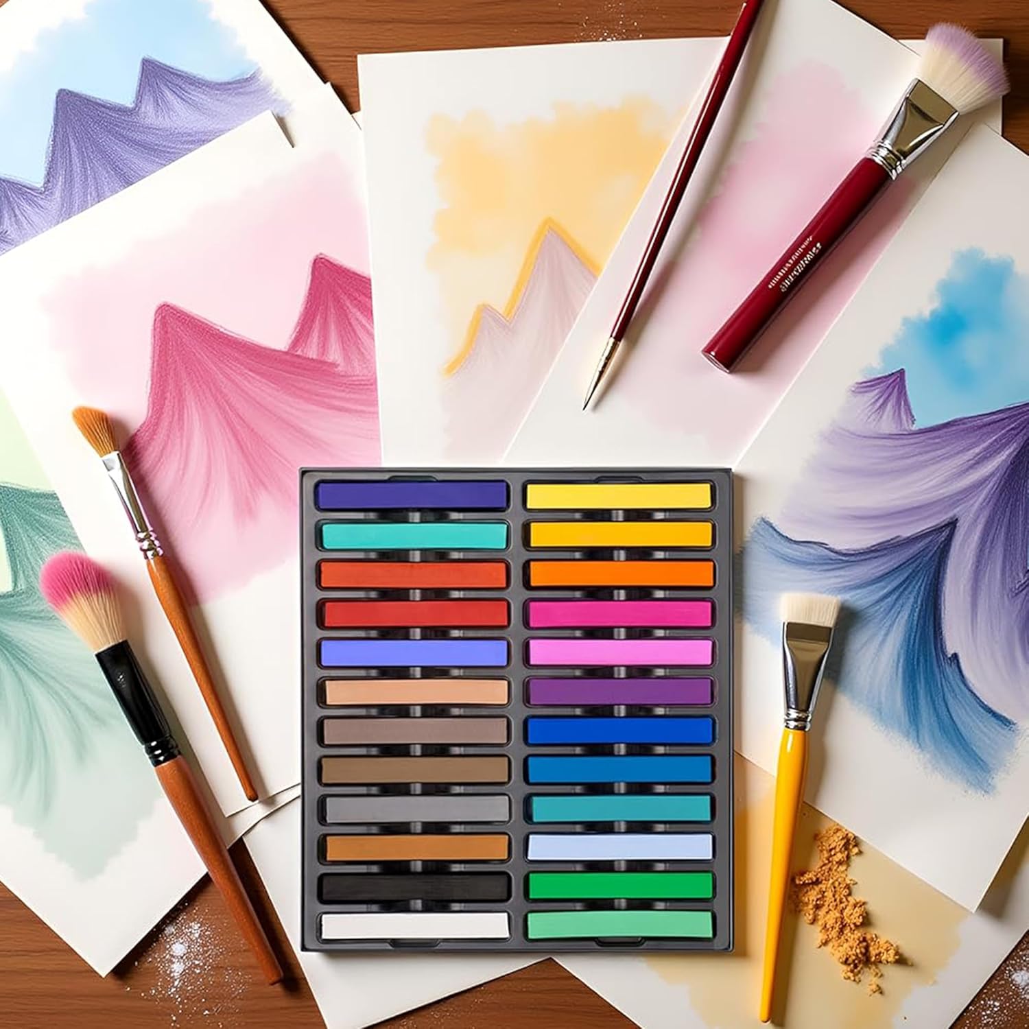 24 Vibrant Soft Pastel Chalk S - Chalk Pastel Set のレビューと価格