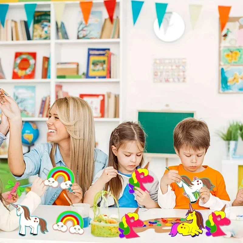 24Pcs Unicorn Wooden Craft Set - Art Craft Unicorn のレビューと価格