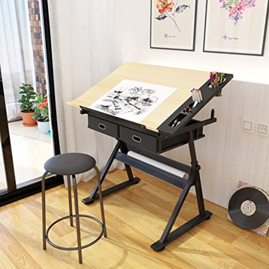 Drafting Table with Storage He - Art & Craft Supplies のレビューと価格